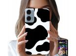 Custodia Per Motorola G24 / G04 - Patches Nero-Bianco Mucca, Motivi Alla Moda
