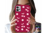 Custodia Per Motorola G32 - Ciliegie Su Sfondo Bordeaux + Pellicola Protettiva