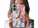 Custodia Per Motorola Moto G85 5G - Rosa E Bianco Marmorizzato, Motivi In Pietra