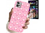 Custodia Per Motorola G32 - Cuori A Quadri Rosa Custodia + Pellicola Protettiva