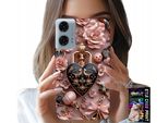 Custodia Per Motorola G24 / G04 - Motivi Femminili Lucchetto Cuore Custodia + Pellicola Protettiva