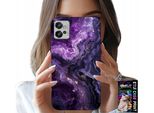 Custodia Per Motorola G32 - Viola Marmorizzato Alla Moda Femminile + Pellicola Protettiva