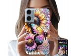 Custodia Per Motorola Moto G85 5G - Girasole Con Farfalla, Custodia + Pellicola Protettiva