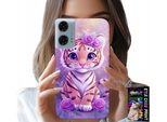 Custodia Per Motorola Moto G35 - Dolce Tigrotto Su Sfondo Rosa + Vetro