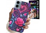 Custodia Per Motorola G24 / G04 - Cuore, Rosa, Adolescente Custodia + Pellicola Protettiva