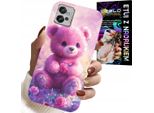 Custodia Per Motorola G32 - Dolce Orsacchiotto Su Sfondo Rosa, Custodia + Pellicola Protettiva