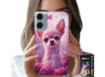 Custodia Per Motorola G24 / G04 - Dolce Chihuahua Su Sfondo Rosa Con Fiori