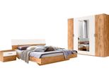 Schlafzimmer-Set WIMEX Katrin, weiß (plankeneichefarben, weiß), B/H: 180cm x 200cm, Schlafzimmermöbel-Sets