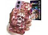 Custodia Per Motorola Moto E14 - Modelli Femminili E Alla Moda, Teschio Tra I Fiori