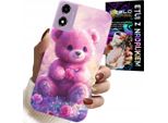 Custodia Per Motorola Moto E14 - Dolce Orsacchiotto Su Sfondo Rosa, Custodia + Vetro