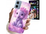 Custodia Per Motorola E15 / G05 - Dolce Elefantino Su Sfondo Rosa Custodia + Pellicola Protettiva