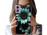Custodia Per Motorola Moto E14 - Gerbera Blu Margherita Fiore + Pellicola Protettiva