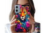 Custodia Per Motorola E15 / G05 - Motivi Floreali Tigre Tigrotti + Pellicola Protettiva