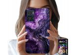 Custodia Per Motorola Moto E22 / E22I - Viola Marmorizzato Alla Moda Femminile + Vetro