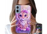 Custodia Per Motorola E15 / G05 - Dolce Tigrotto Su Sfondo Rosa + Pellicola Protettiva