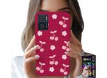 Custodia Per Motorola Moto E22 / E22I - Ciliegie Su Sfondo Bordeaux + Pellicola Protettiva