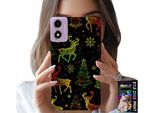 Custodia Per Motorola Moto E14 - Renna, Fiocco Di Neve, Albero Di Natale + Vetro