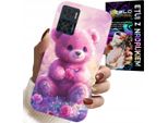 Custodia Per Motorola Moto E22 / E22I - Dolce Orsacchiotto Su Sfondo Rosa, Custodia + Vetro