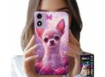 Custodia Per Motorola Moto E14 - Dolce Chihuahua Su Sfondo Rosa Con Fiori