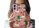 Custodia Per Motorola Moto E14 - Renna Natalizia, Alberi Di Natale, Bastoncini, Motivi