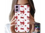 Custodia Per Motorola Moto E14 - Nastri Rossi Nastro Motivi Alla Moda