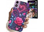 Custodia Per Motorola Moto E14 - Cuore, Rosa, Adolescente Custodia + Vetro