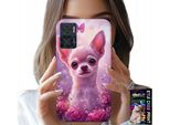 Custodia Per Motorola Moto E22 / E22I - Dolce Chihuahua Su Sfondo Rosa Con Fiori