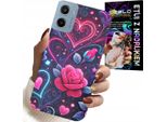 Custodia Per Motorola E15 / G05 - Cuore, Rosa, Adolescente Custodia + Pellicola Protettiva