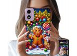Custodia Per Motorola Moto E14 - Pan Di Zenzero, Motivi Natalizi Colorati + Vetro