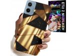 Custodia Per Motorola E15 / G05 - Eleganti Motivi Dorati + Pellicola Protettiva Hydro