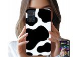 Custodia Per Motorola Moto E22 / E22I - Nero - Bianco Patch Cow, Modelli Alla Moda