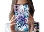 Custodia Per Motorola Moto E14 - Motivi Floreali Fiori Di Rosa Custodia + Vetro