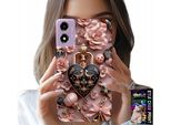 Custodia Per Motorola Moto E14 - Motivi Femminili Lucchetto Cuore Custodia + Vetro