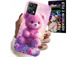 Custodia Per Realme 9 5G - Dolce Orsacchiotto Su Sfondo Rosa, Custodia + Vetro