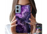 Custodia Per Motorola E15 / G05 - Viola Marmorizzato Alla Moda Femminile + Pellicola Protettiva