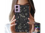 Custodia Per Motorola Moto E14 - Cosmo Pianeti Stelle Luna + Vetro