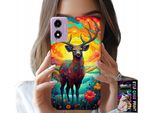 Custodia Per Motorola Moto E14 - Motivi Colorati Cervo Alce Animali Della Foresta