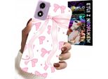 Custodia Per Motorola Moto E14 - Nastri Rosa Nastro Modelli Alla Moda Custodia