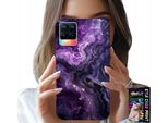 Custodia Per Realme 8 / 8 Pro - Viola Marmorizzato Alla Moda Femminile + Vetro