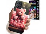 Custodia Per Realme 9 5G - Famiglia Di Orsacchiotti Rosa Regalo + Pellicola Protettiva