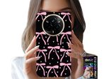 Custodia Per Realme 14 Pro 5G - Nera Con Nastri Rosa E Fiocchi