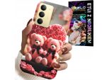 Custodia Per Realme 14X - Famiglia Di Orsacchiotti Rosa Cuore + Vetro