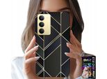 Custodia Per Realme 14X - Cornici Dorate, Motivi Eleganti + Vetro