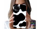 Custodia Per Realme C67 4G - Nero - Bianco Patch Cow, Motivi Alla Moda