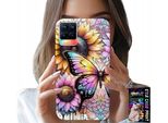 Custodia Per Realme 8 / 8 Pro - Girasole Con Farfalla, Custodia + Pellicola Protettiva
