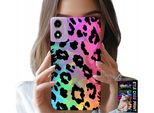 Custodia Per Motorola Moto E14 - Colorata Pantera Arcobaleno Retro In Vetro