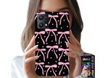 Custodia Per Realme 9 5G - Nera Con Nastri Rosa E Fiocchi