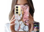 Custodia Per Realme 14X - Rosa E Bianco Marmorizzato, Motivi In Pietra