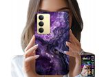 Custodia Per Realme 14X - Viola Marmorizzato Alla Moda Femminile + Vetro