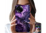 Custodia Per Realme C67 4G - Viola Marmorizzato Alla Moda Femminile + Vetro